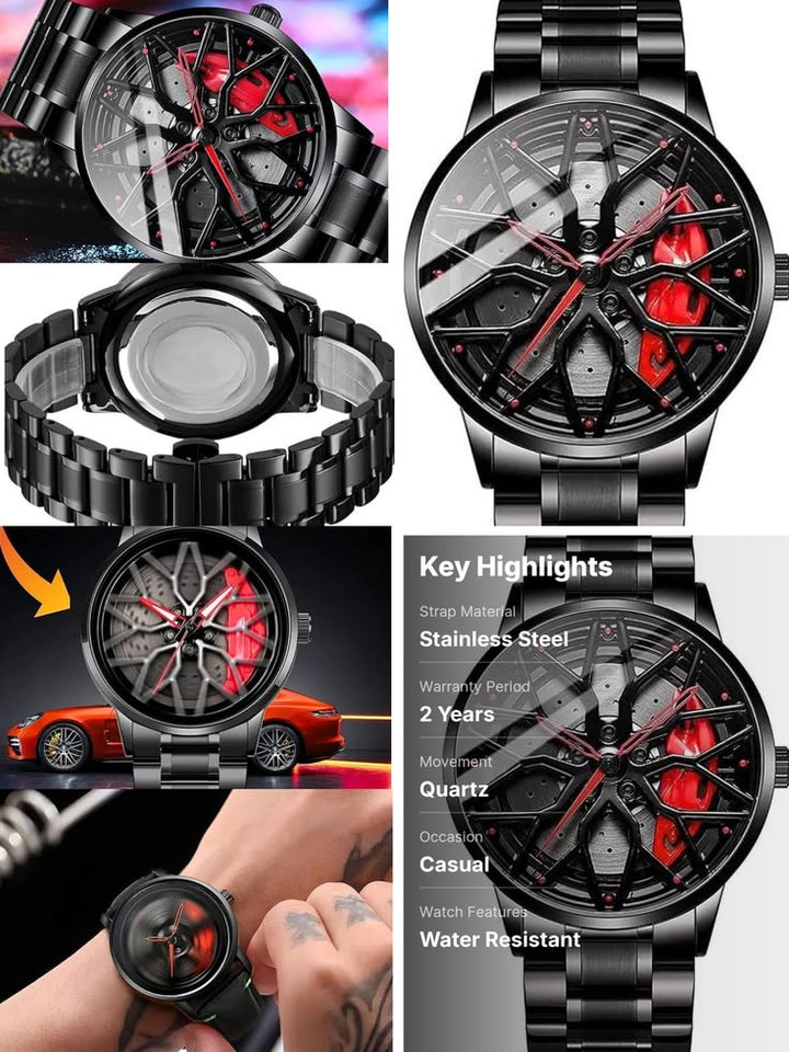 New High Quality Original Men Luck Flywheel Waterproof Quartz Watch
