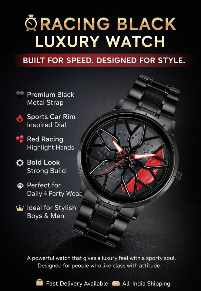 New High Quality Original Men Luck Flywheel Waterproof Quartz Watch