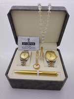 Couple Stainless Steel Set – Watch, Rosary, Pen &amp; Cufflinks