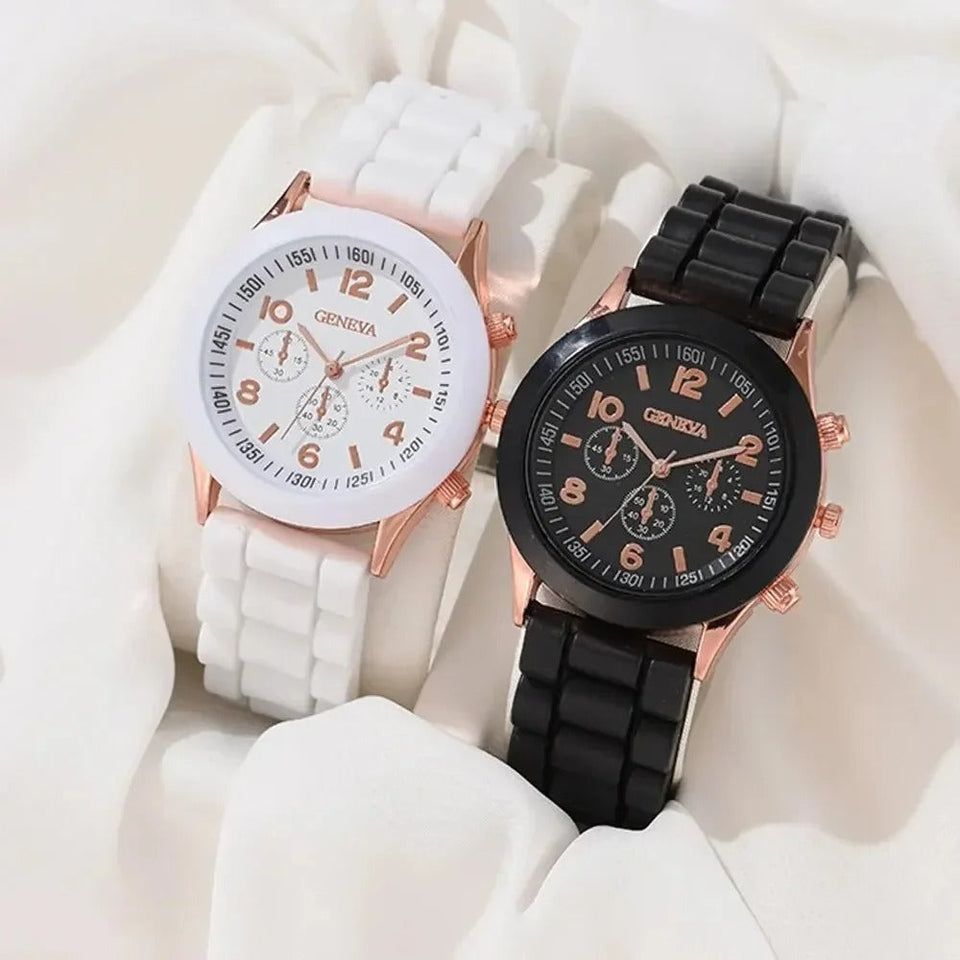 2Pcs Luxury Women's Watch Set Fashion Luxury Elegant Alloy